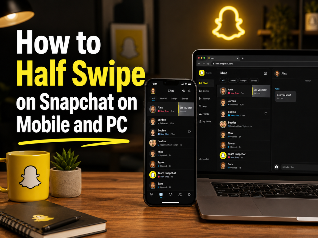 How to Half Swipe on Snapchat on Mobile and PC